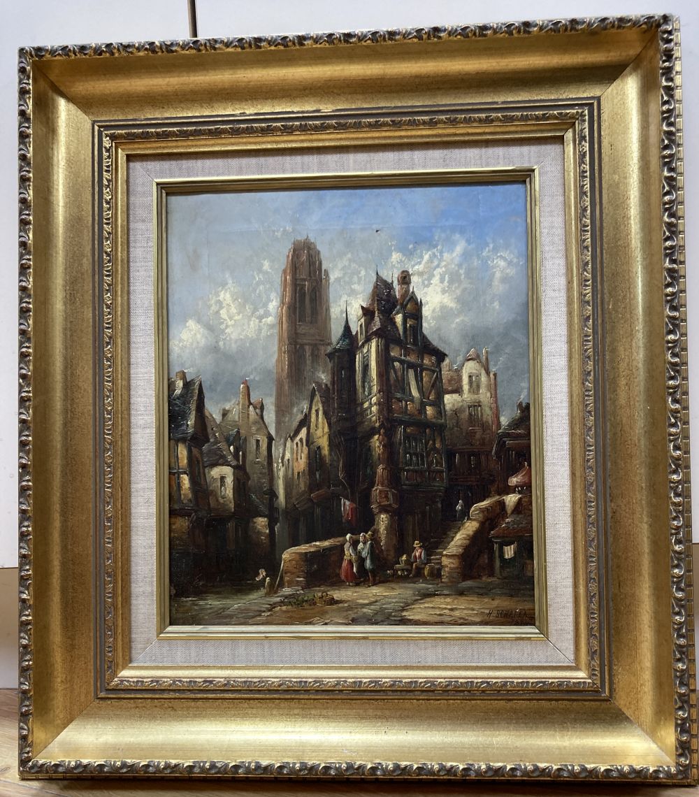 Attributed to Henri Schafer, oil on canvas, Rouen, Normandy, signed, 30 x 25cm